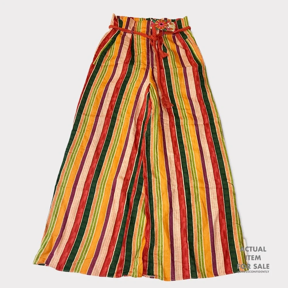 FARM RIO x ANTHROPOLOGIE Augustine Wide-Leg Striped Linen Pants_6